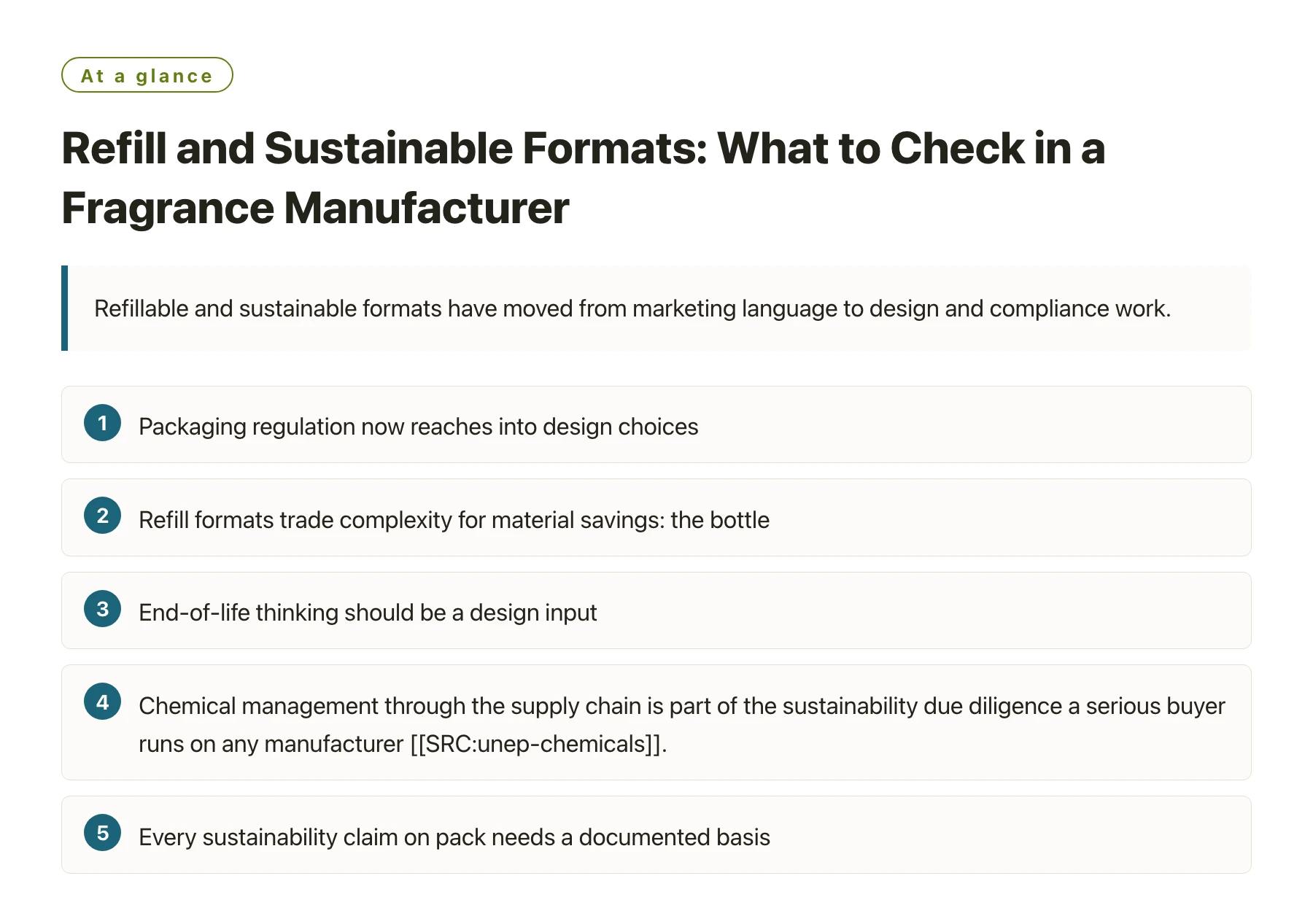 Refill and Sustainable Formats: What to Check in a Fragrance Manufacturer——全文要点速览